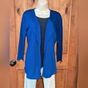 Cable & Gauge Blue Open Front Cardigan